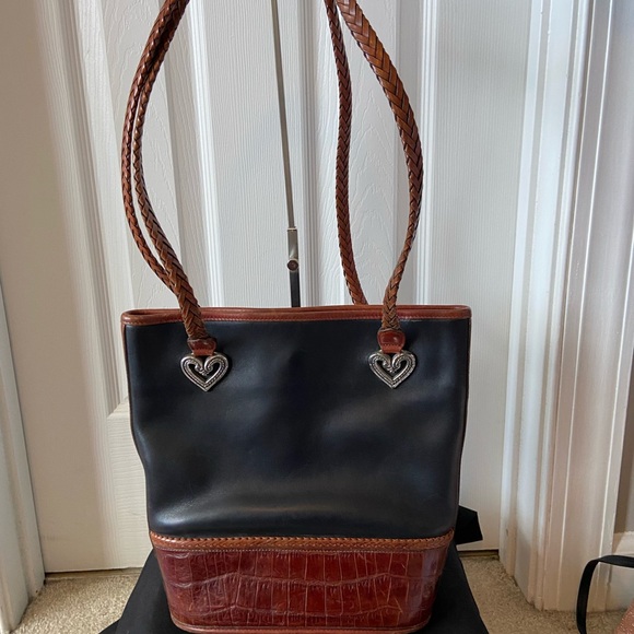 Brighton Handbags - Brighton Black and Brown Leather Tote